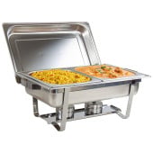 Chafing Dish Gastronorm GN 1/1 9 Litre Stainless Steel & 2x Gastronorm GN 1/2 65mm
