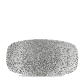 Raku Jasper Grey Chefs Oblong Plate 11.75 Inch x 6 Inch