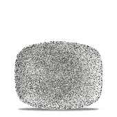 Raku Jasper Grey Chefs Oblong Plate 10.3 Inch x 8 Inch