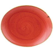 Churchill Stonecast Berry Red Oval Coupe Plate 16 x 19.2cm/6.25 x 7.5" (Pack of 12)"