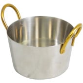 Stainless Steel Charlotte Pan with Handles Silver & Gold 10cm