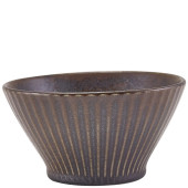 Terra Porcelain Cinder Black Fluted Conical Bowl 11.5cm/4.5" (Pack of 6)