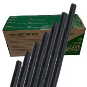 Agave Fibre Compostable Plant Based Cocktail Straws Black 5.75 Inch 15cm (Bulk Buy Case of 2,500 Straws)