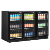 Tefcold Back Bar Bottle Cooler Beer Fridge Triple Hinged Door 300 Litre