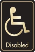 Buzz DM084 Gold On Black Bar Signs 126x83 - Disabled Toilets Signs
