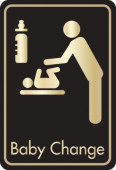 Buzz DM085 Gold On Black Bar Signs 126x83 - Baby Changing Sign