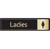 Gold On Black Door Sign - Ladies 43x178
