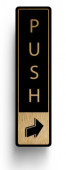 Gold On Black Door Sign - Vertical Push 43x178