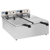 Hurricane Commercial Countertop Twin Tank Electric Deep Fat Fryer 2 x 17 Litre