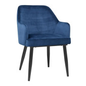 Bolero Lia Velvet Effect Chairs Dark Navy (Pack of 2)