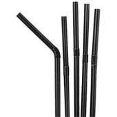 Biodegradable Compostable PLA Bendy Drinking Straw 8 Inch Black Pack of 250