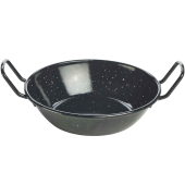 Black Enamel Paella Dish 18cm (Pack of 6)
