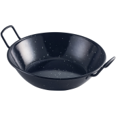 Black Enamel Paella Dish 22cm (Pack of 6)