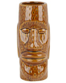 Ceramic Easter Islander Medium Brown Tiki Mug 450ml