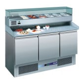 Prodis EC-3PIZZA 3 Door Pizza Prep Table with Topping Unit
