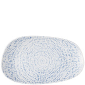Churchill Inked Cascade Indigo Opal Organic Oblong Platter 22 x 13cm (Pack of 6)