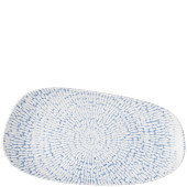 Churchill Inked Cascade Indigo Opal Organic Oblong Platter 35 x 18.5cm (Pack of 6)
