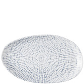 Churchill Inked Cascade Indigo Natural Oblong Platter 22 x 13cm (Pack of 6)
