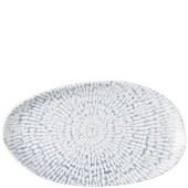 Churchill Inked Cascade Indigo Natural Oblong Platter 26 x 15cm (Pack of 6)