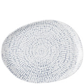 Churchill Inked Cascade Indigo Natural Oblong Platter 26 x 20cm (Pack of 6)