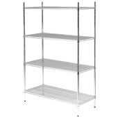 Chrome Wire Commercial Kitchen Racking/Shelving 4 Tier