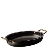 Black Vintage Steel Oval Dish 17.5cm/3.5" (Pack of 6)