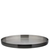 Brushed Black Round Plate 23cm/9" (Pack of 6)	