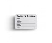 Window Notice With Suckers - Hours Of Opening
