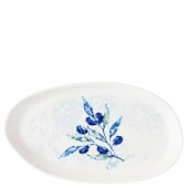 Churchill Inked Fresco Grove Blue Natural Organic Oblong Platter 26 x 15cm/10 x 6" (Pack of 6)