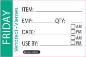 Food Rotation Label Item/Date/Use By - Friday (Pack of 500)