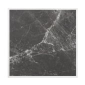 Bolero Dark Granite Effect Glass Table Top White Trim 700mm