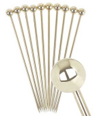 Gold Ball Stainless Steel Garnish Picks Reusable Pack of 10