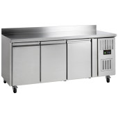 Tefcold Counter Fridge with Splashback 3 Door 417 Litre