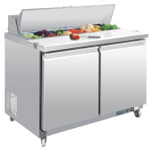 Polar U-Series Double Door Prep Counter Fridge 405 Litre