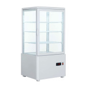 Graupel Four Sided Glass Display Fridge White 68 Litre