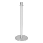 Bolero Flat Base Barrier Posts Brushed Stainless Steel (Pack of 2)
