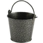 Galvanised Steel Hammered Serving Bucket 10cm Silver (Pack of 12)