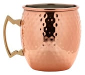 Copper Barrel Mug Gold Handle Hammered 550ml / 19.25oz