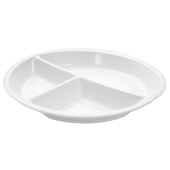 Polypropylene 3 Compartment Deep Plate 26cm White (Pack of 12)