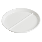 Polycarbonate 2 Compartment Plate 23cm White (Pack of 10)