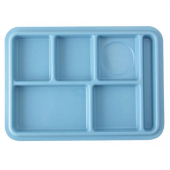 Polypropylene 6 Compartment Meal Tray Steel Blue 