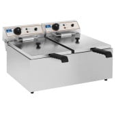 Hurricane Commercial Countertop Twin Tank Electric Deep Fat Fryer 2 x 10 Litre/3kW