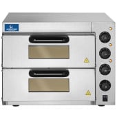 Hurricane Commercial Twin Deck Pizza Oven Countertop 16 Inch 3kW
