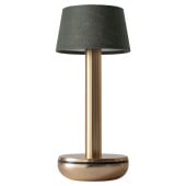 Churchill Humble Two Table Light Gold with Emerald Linen Shade