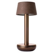 Churchill Humble Two Table Light Bronze with Brown Linen Shade