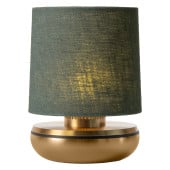Churchill Humble Firefly Table Light Gold with Emerald Linen Shade