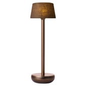Churchill Humble Air Table Light Bronze with Brown Linen Shade