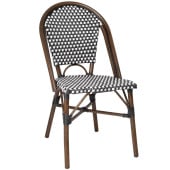 Bolero Parisian Style PE Rattan Chair Black Dot Mix (Pack of 2)
