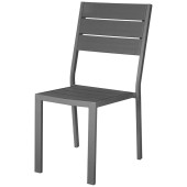 Bolero Valletta Grey Slatted Side Chair (Pack of 4)