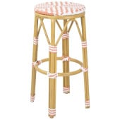 Bolero Parisian Style PE Rattan Bar Stools Coral (Pack of 2)